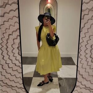 Eudon Choi x RTR Green Poplin Dress Lime Green Size 6